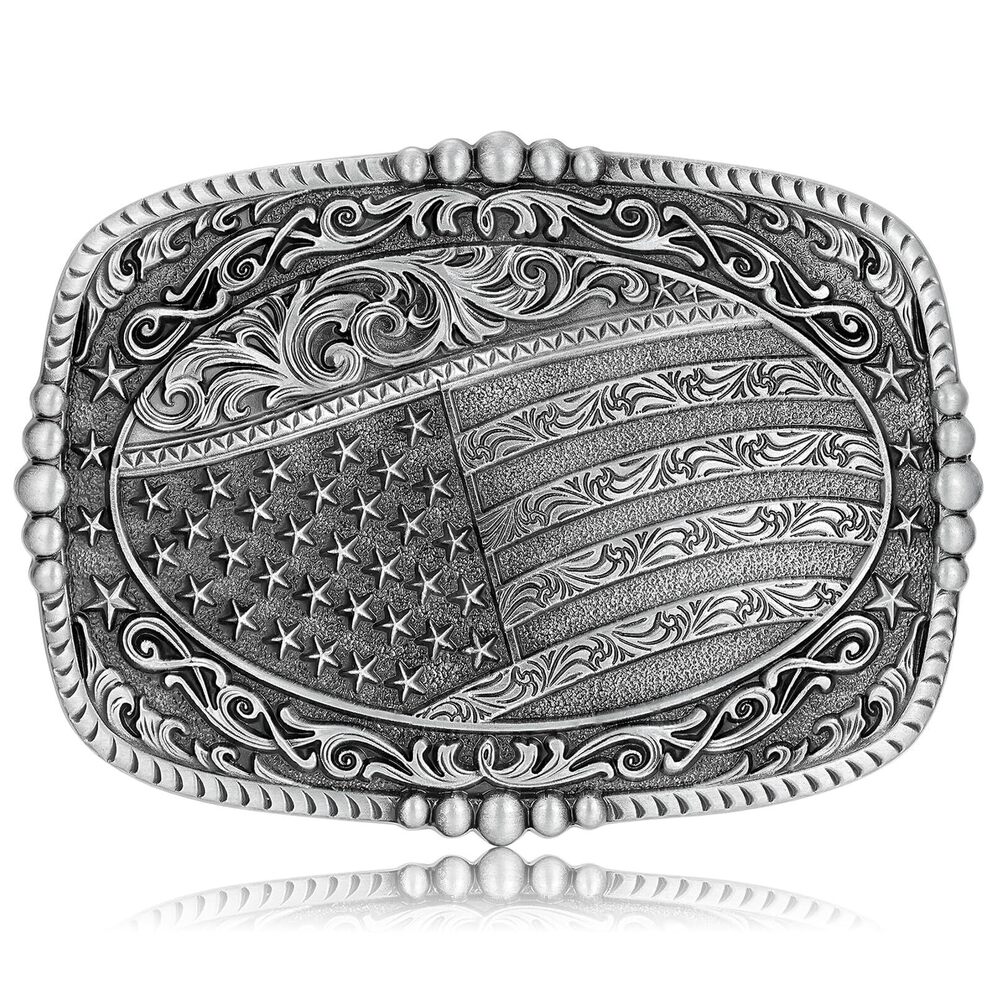 9948 Western Belt Buckle & - Vintage Cowboy Texas Rodeo Patriotic American